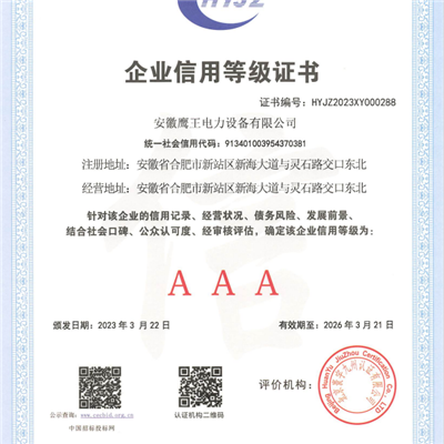 企業(yè)信用等級(jí)證書(shū)